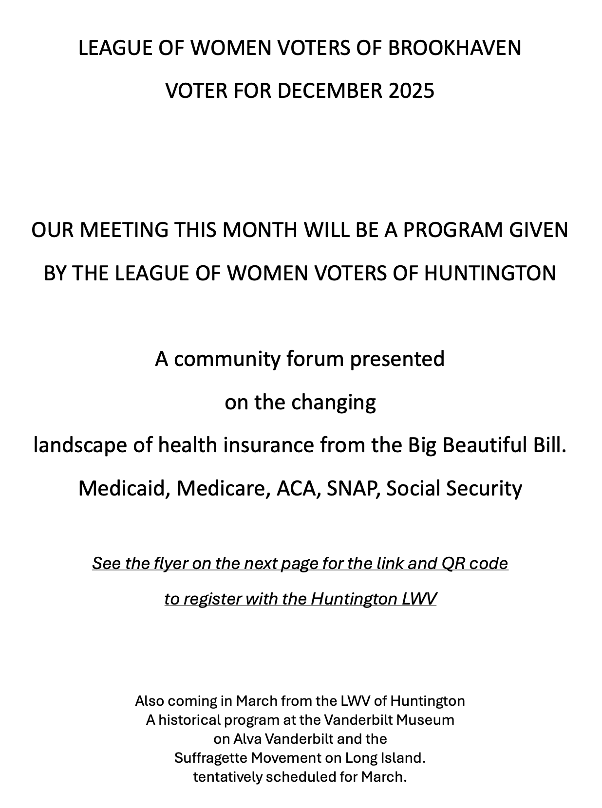 LWV Brookhaven Voter