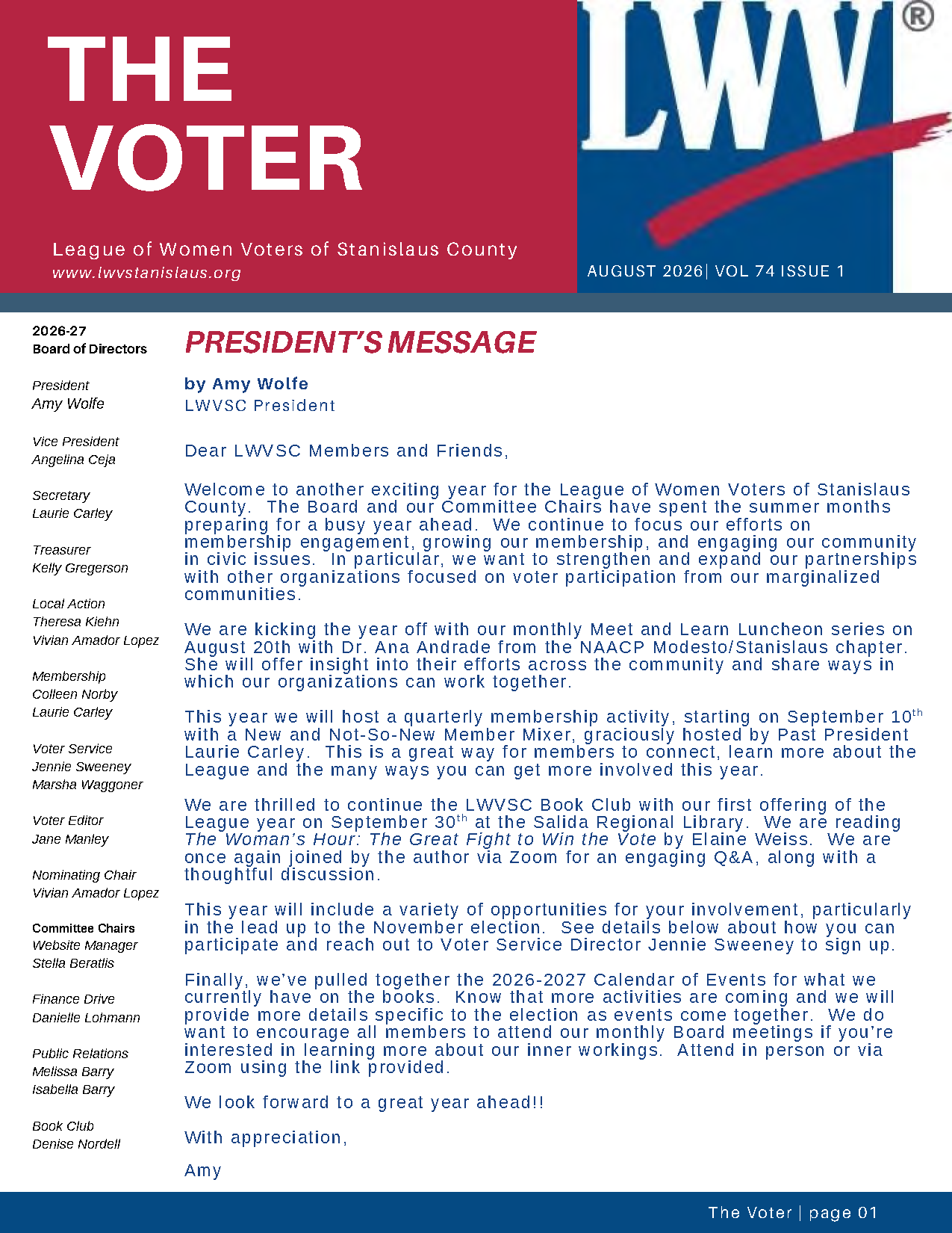 AUGUST 2026 Voter, Page 1 - entire PDF attached below