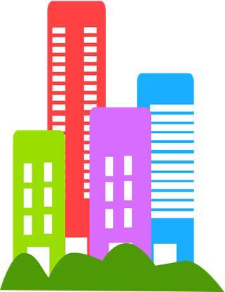 Buildings graphic cartoon buildings
