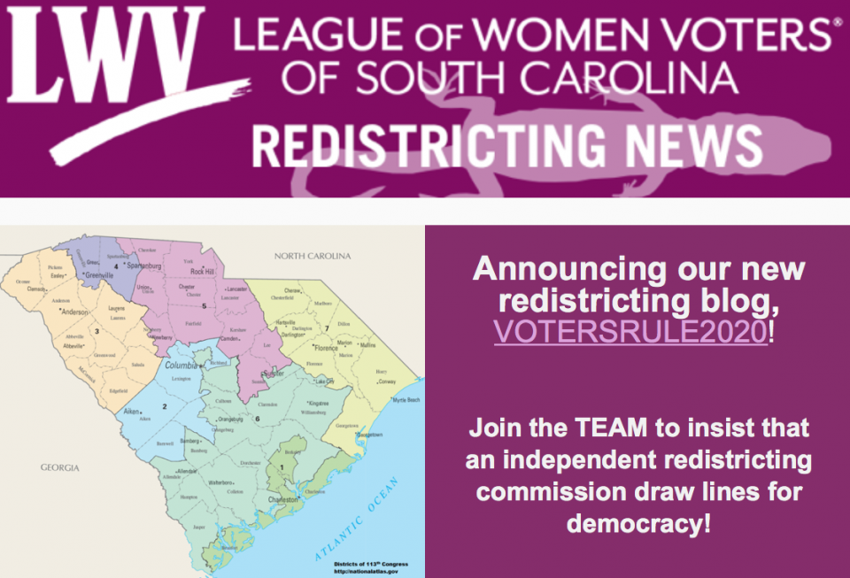 LWVSC Redistricting Blog: VOTERSRULE2020 LWVSC Redistricting Blog: VOTERSRULE2020