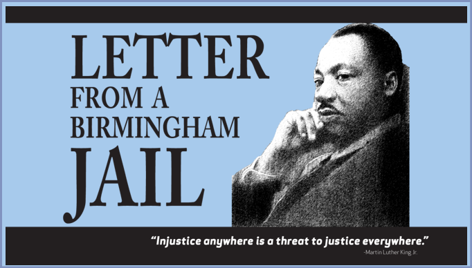 Image of Martin Luther King Jr. with the words 'Letter From a Birmingham Jail