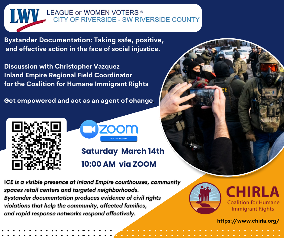 LWV Riverside March Unit Meeting