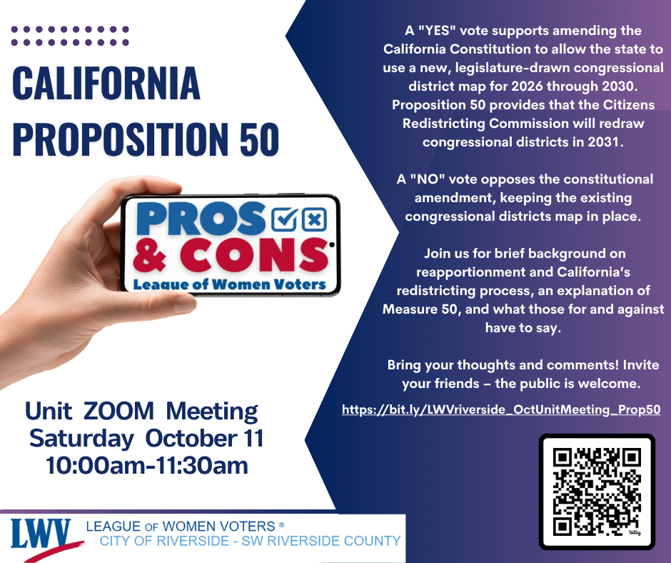 LWV Riverside Oct 11th Unit Meeting