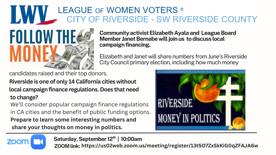 LWV Riverside September Unit Meeting LWV Riverside September Unit Meeting