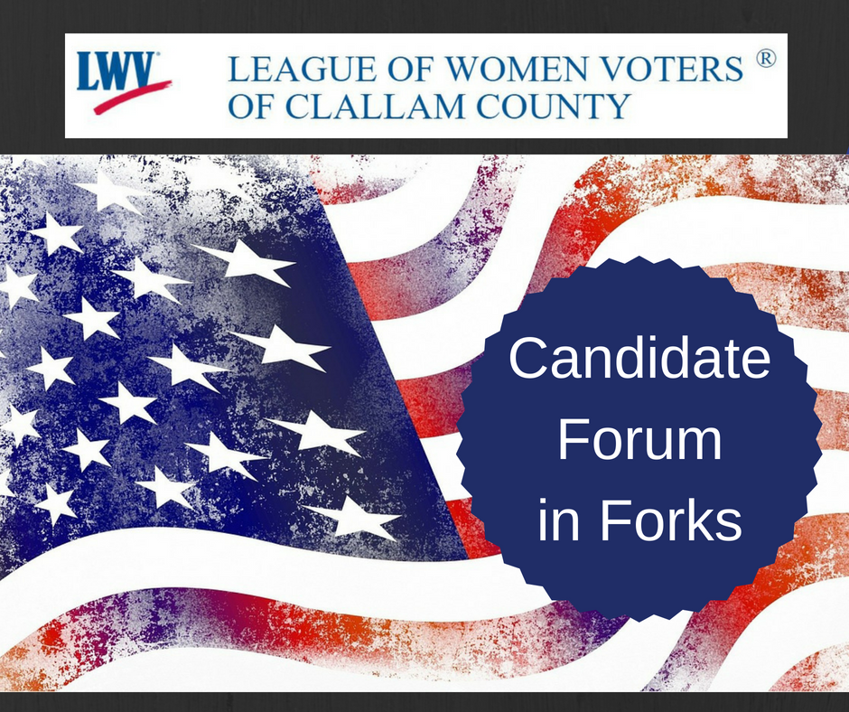 flag with text candidate forum in Forks
