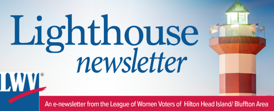 LWVHHI/BA monthly newsletter Lighthouse newsletter masthead