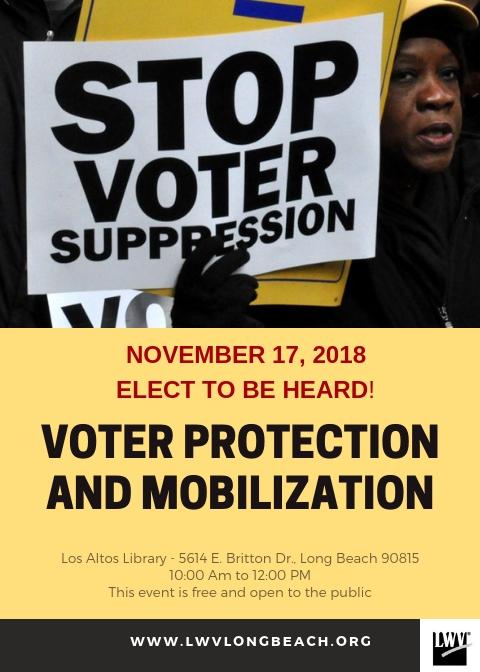 Voter Suppression Nov event flyer