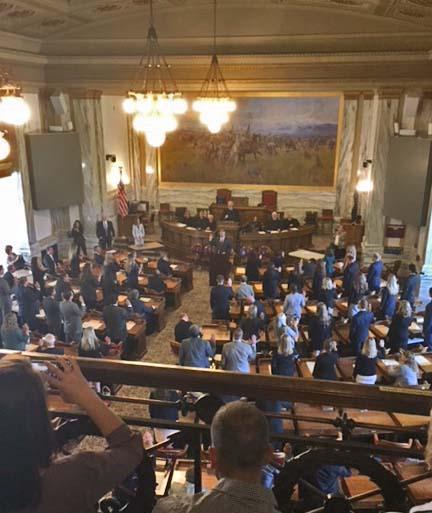 Montana House in session view of Montana House of representatives in session