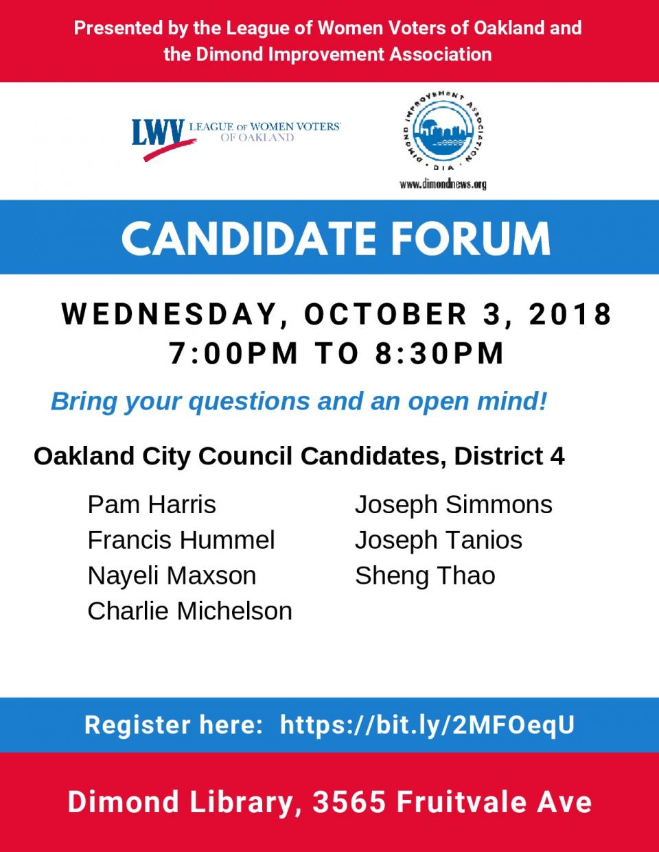 10/3 Candidate Forum Flyer