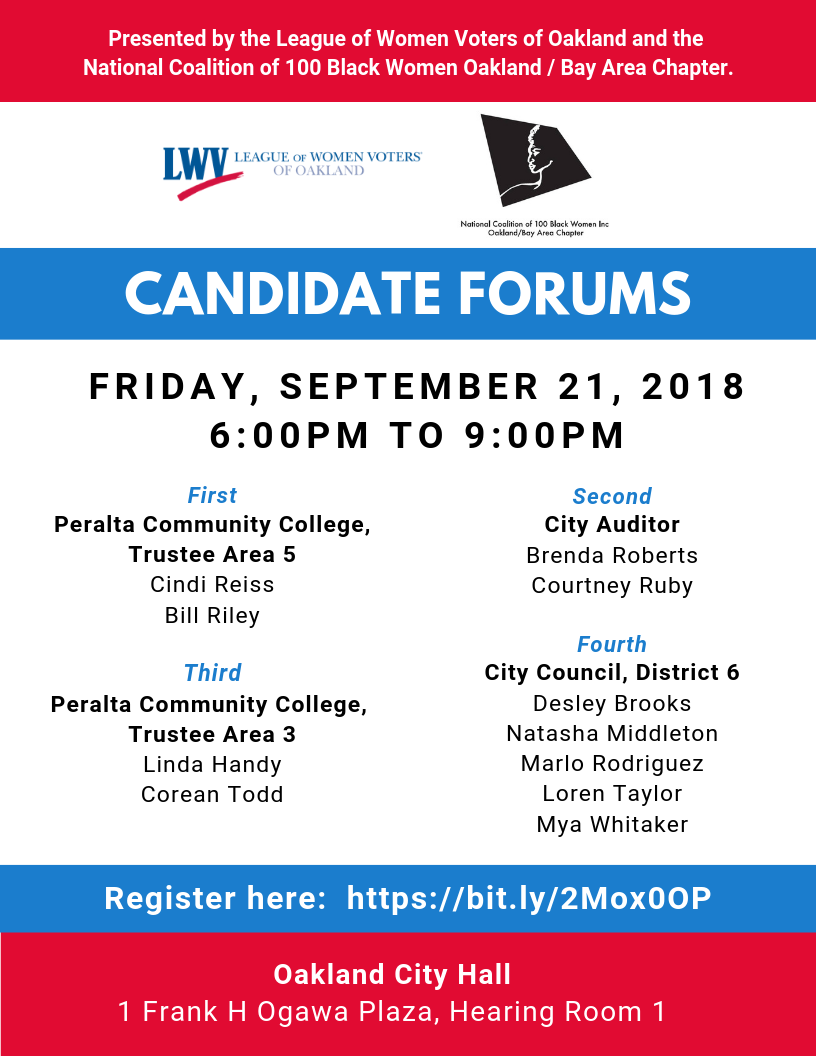 Flier for 9/21 Candidate Forum