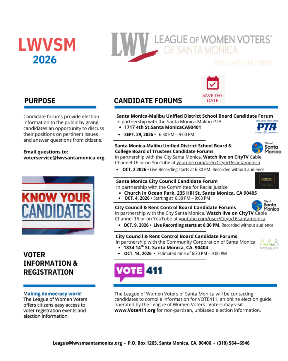 Candidate Forums Schedule