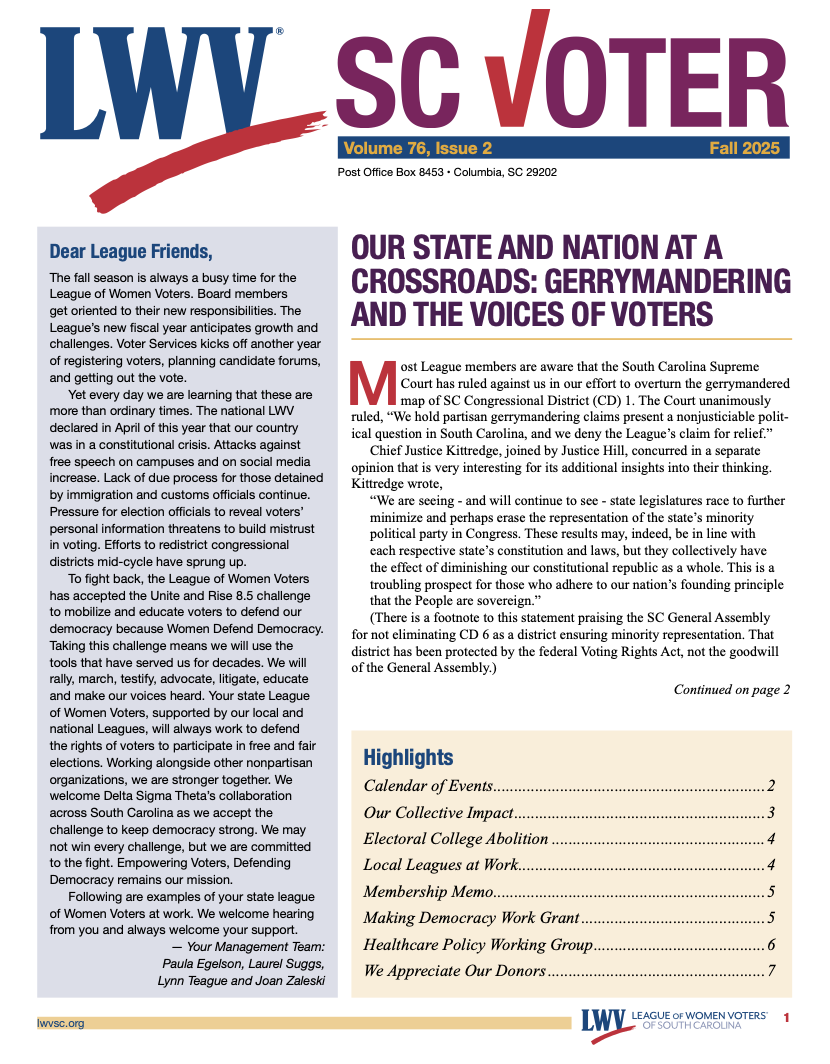 Fall 2025 SC Voter cover Fall 2025 SC Voter cover