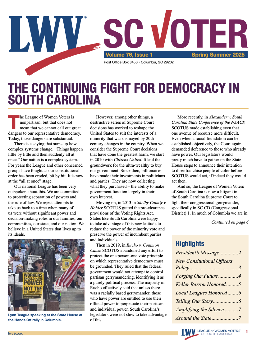 SC Voter Spring/Summer 2025 cover 
