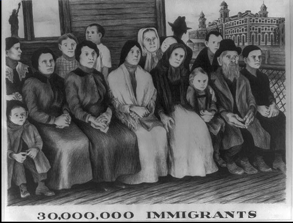 Immigrants drawing Library of Congress