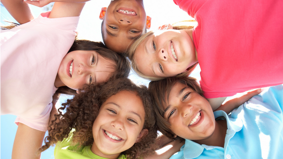 Children looking down