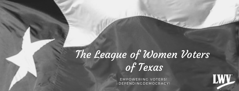 Texas Flag with Mission Empowering Voters! Defending Democracy!