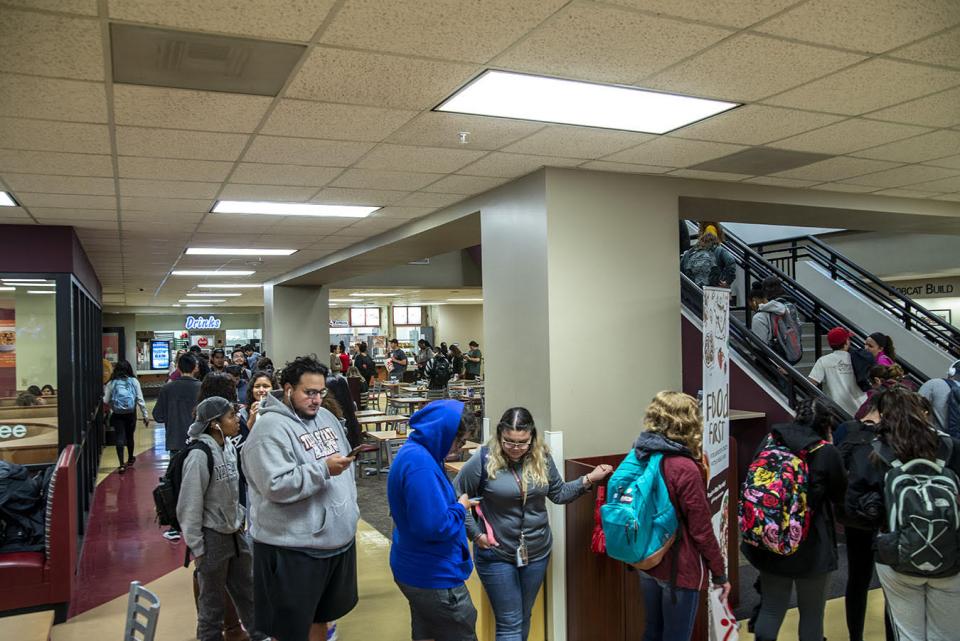 Texas State Students in line to vote