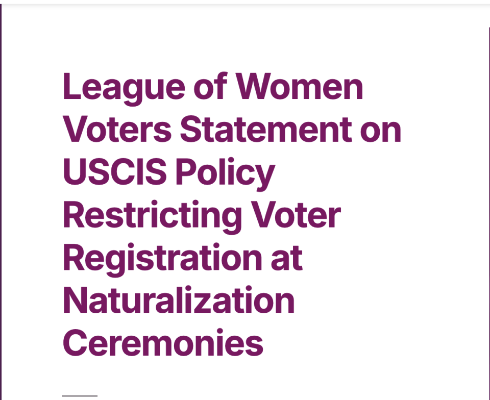 Restricting Voter Registration announcement