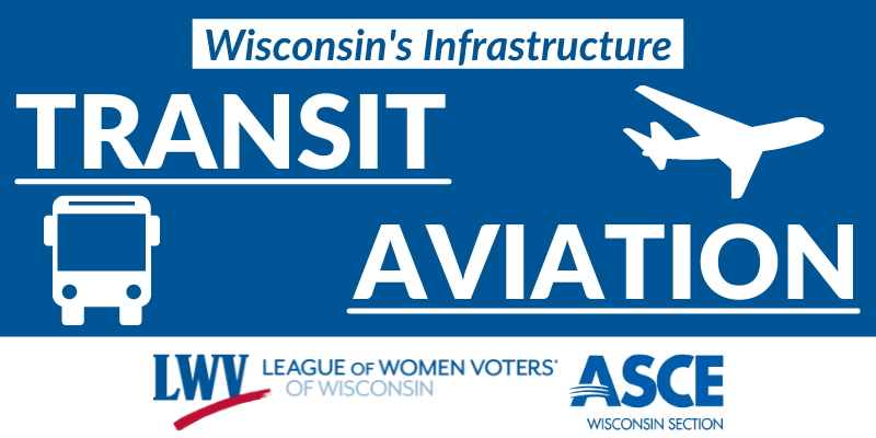 Graphic of transit and aviation infrastructure in Wisconsin.