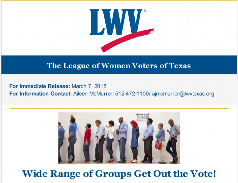 Wide Range of Groups Get Out the Vote! Wide Range of Groups Get Out the Vote!