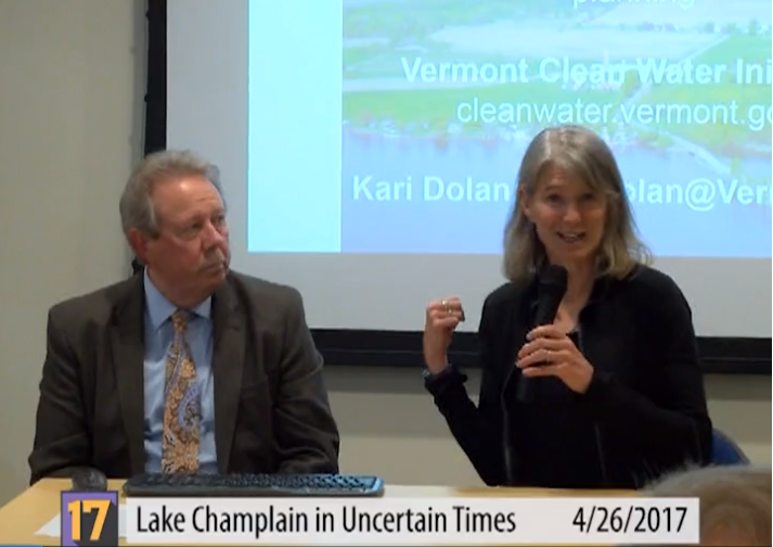 Rep Squirrel and Scientist Dolan presenting about the Clean Water Initiative Rep Squirrel and Scientist Dolan presenting about the Clean Water Initiative