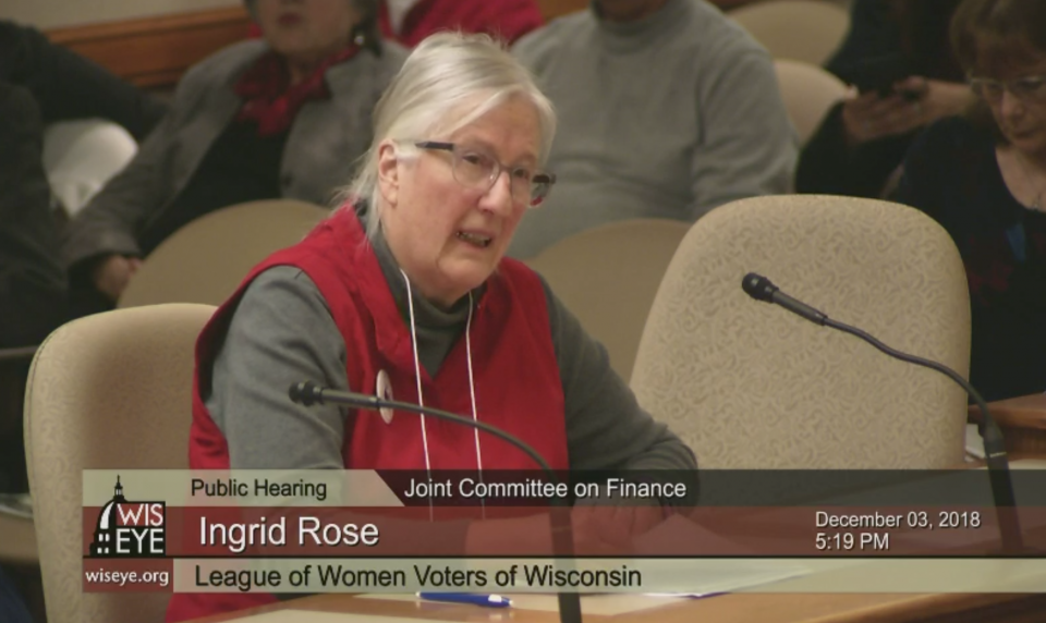 Wisconsin League testimony