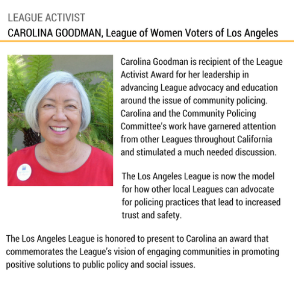 League Activist: Carolina Goodman, League of Women Voters of Los Angeles