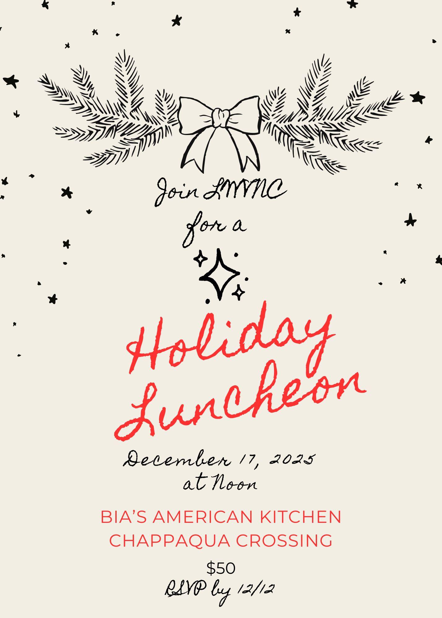 Join us on December 17 for a holiday luncheon