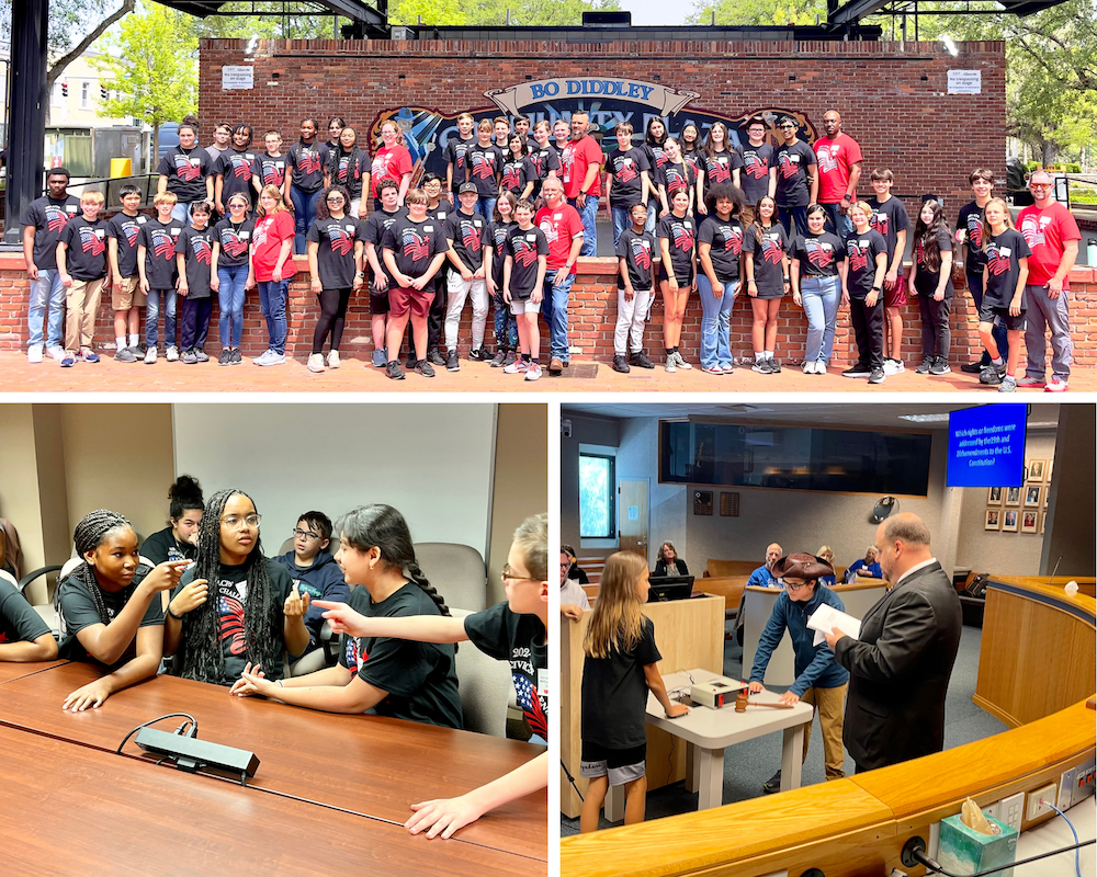 Collage of three photos from the 2024 Civics Challenge