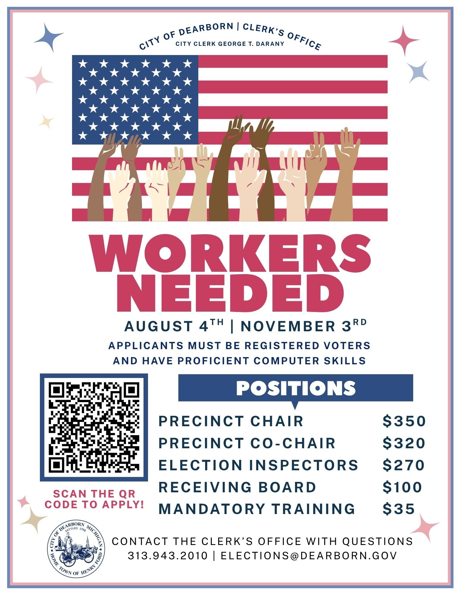 Election worker flyer august 2026