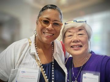 Two LWV-VA members, gwedetten crummy of Charlottesville and Chris DeRosa of Arlington and Alexandria