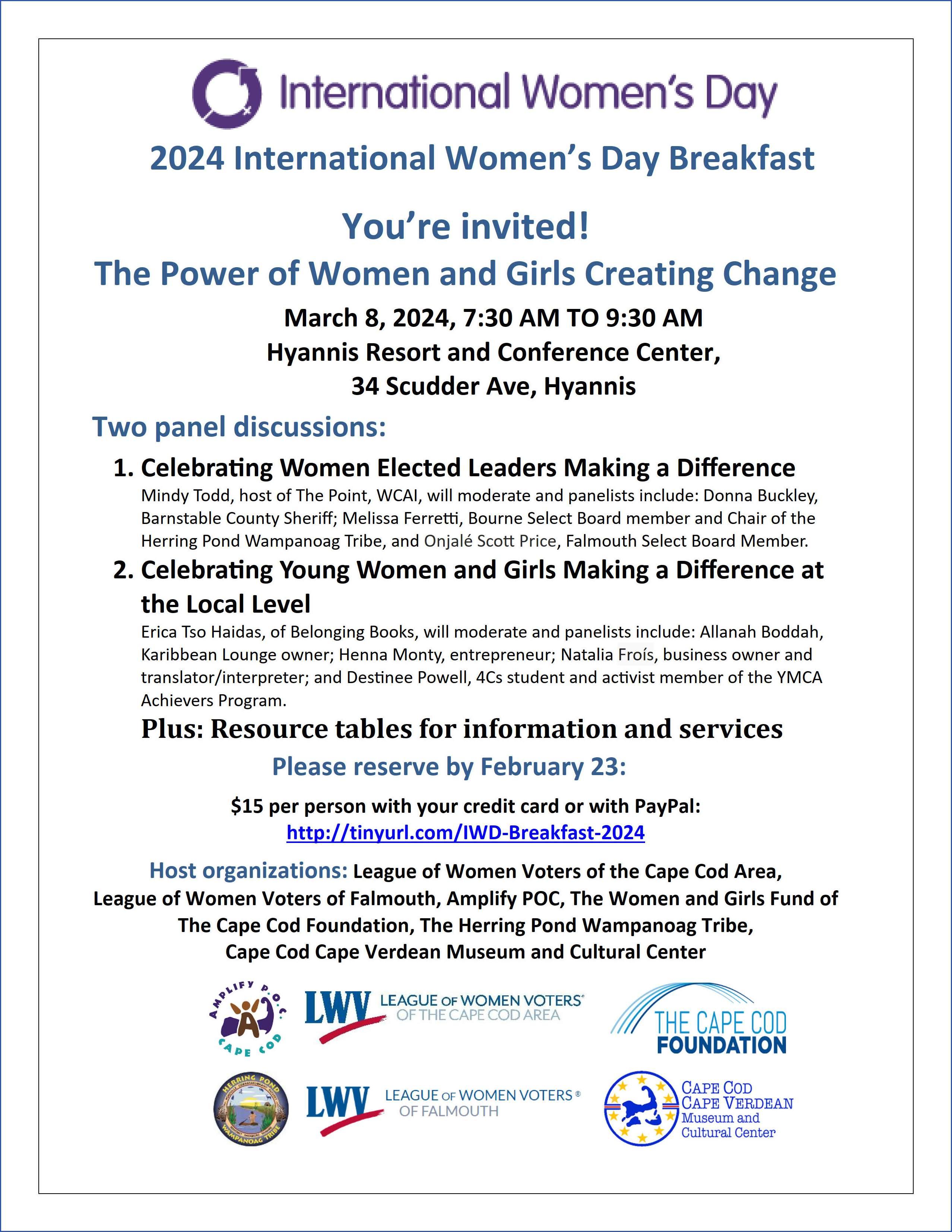 Invitation to International Women's Day Breakfast