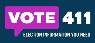 Vote411 logo with tagline "election information you need"