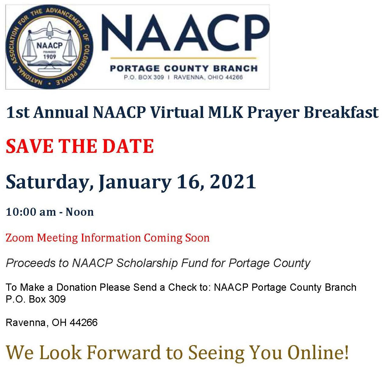 1st Annual Naacp Virtual Mlk Prayer Breakfast Mylo