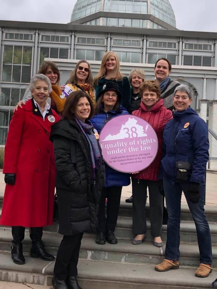 RatifyERA Virginia League members in Richmond, January 2020 Group of Women in Richmond with Ratify ERA Virginia sign, January 2020