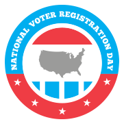 image for National Voter Registration Day, with a pic of the USA