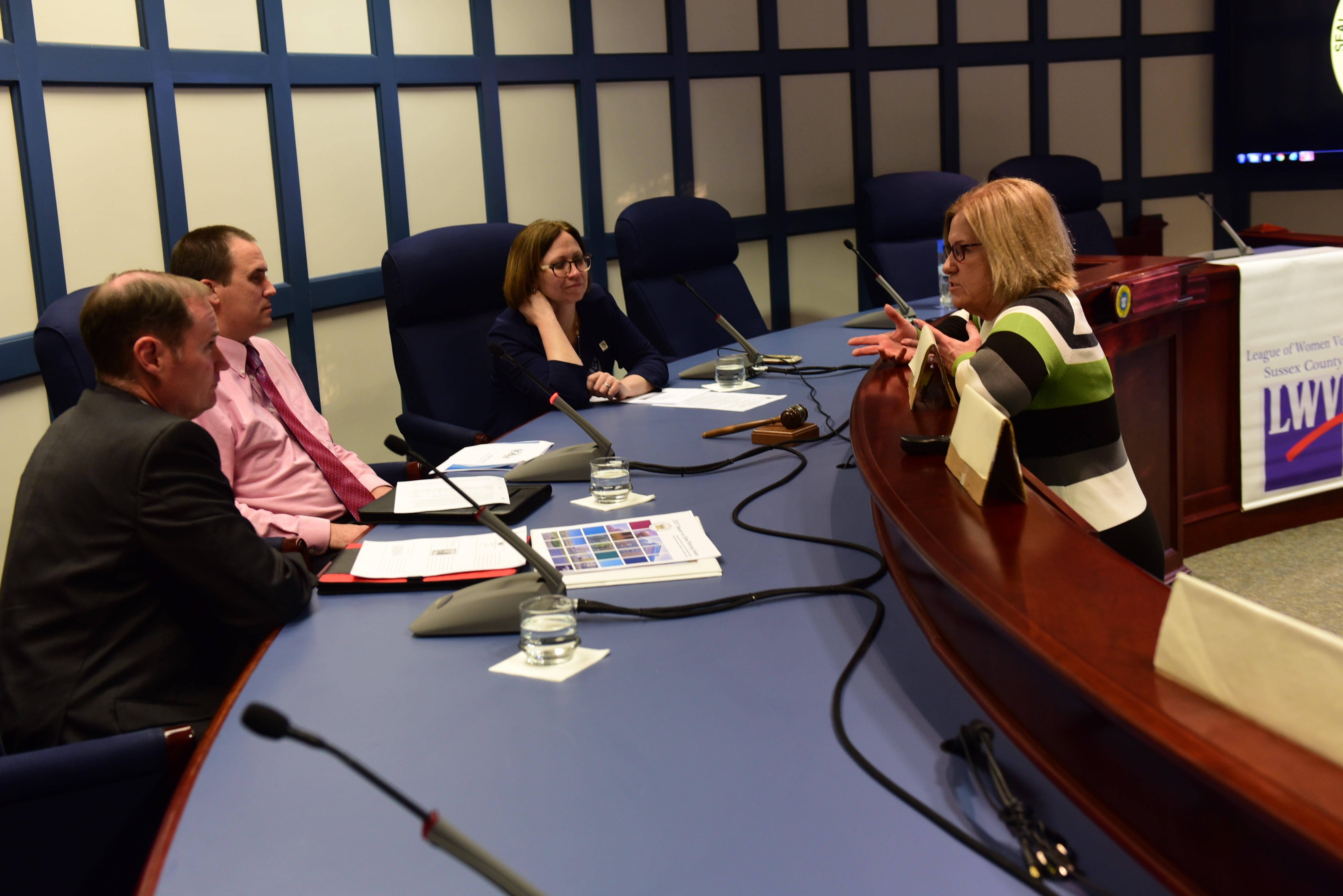 Land Use Forum Speakers David Edgell, Rob Pierce, and Ann Marie Townshend with LWVSC Vice President Janet Ambrose