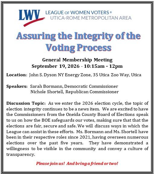 General membership meeting - BOE commissioners