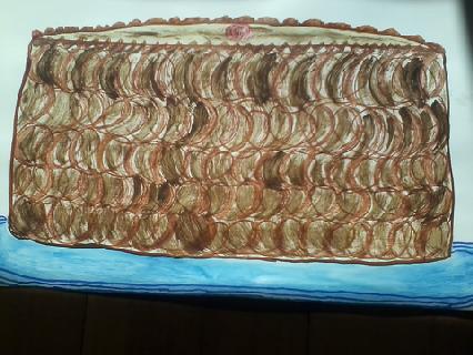 Naive drawing chocolate cake big