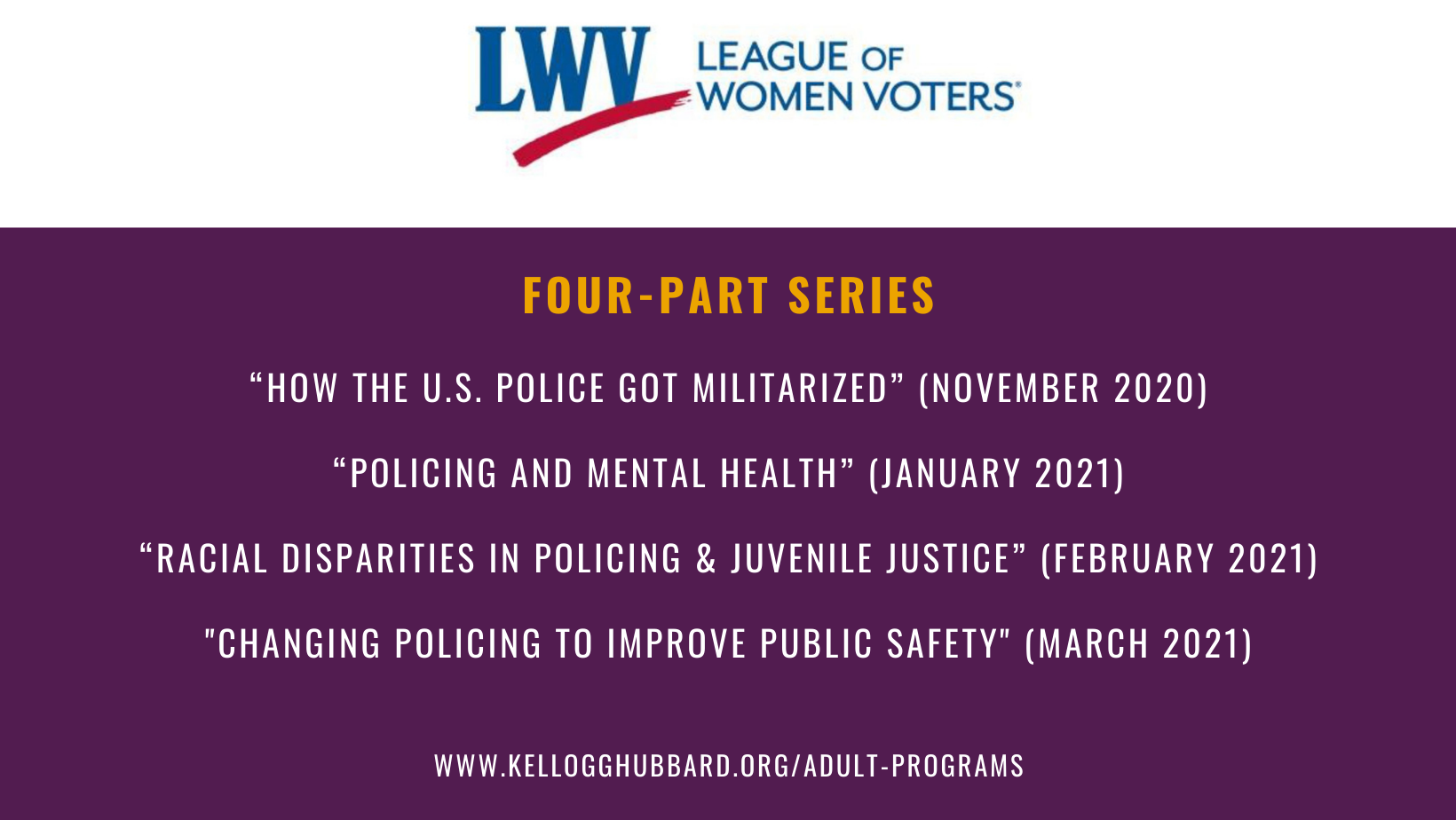 Policing to Public Safety Lecture Series Event Header Image