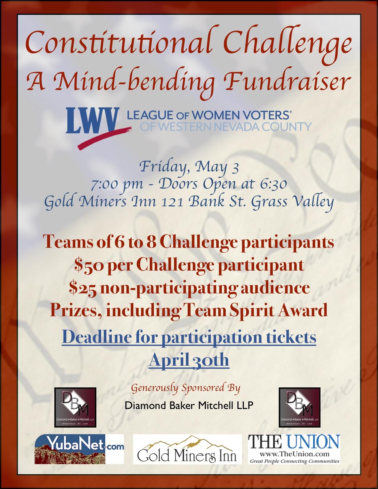 Constitutional Challenge Fundraiser Flyer Constitutional Challenge Fundraiser