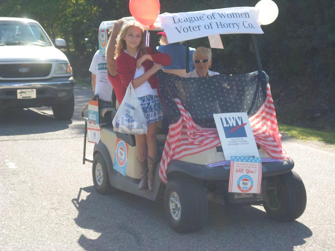Greeting current and future voters at the Aynor Hoe Down Parade, Sep 2015