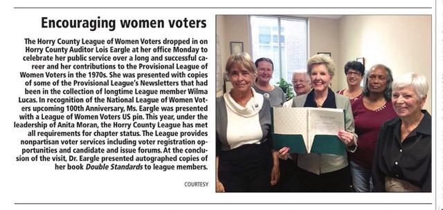 Horry County LWV members celebrate becoming a full League chapter
