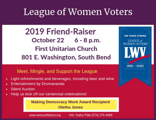 2019 Friend-Raiser Invitation 2019 Friend-Raiser Invitation Oct 22, 6-8pm, First Unitarian Church, 801 E. Washington, South Bend,