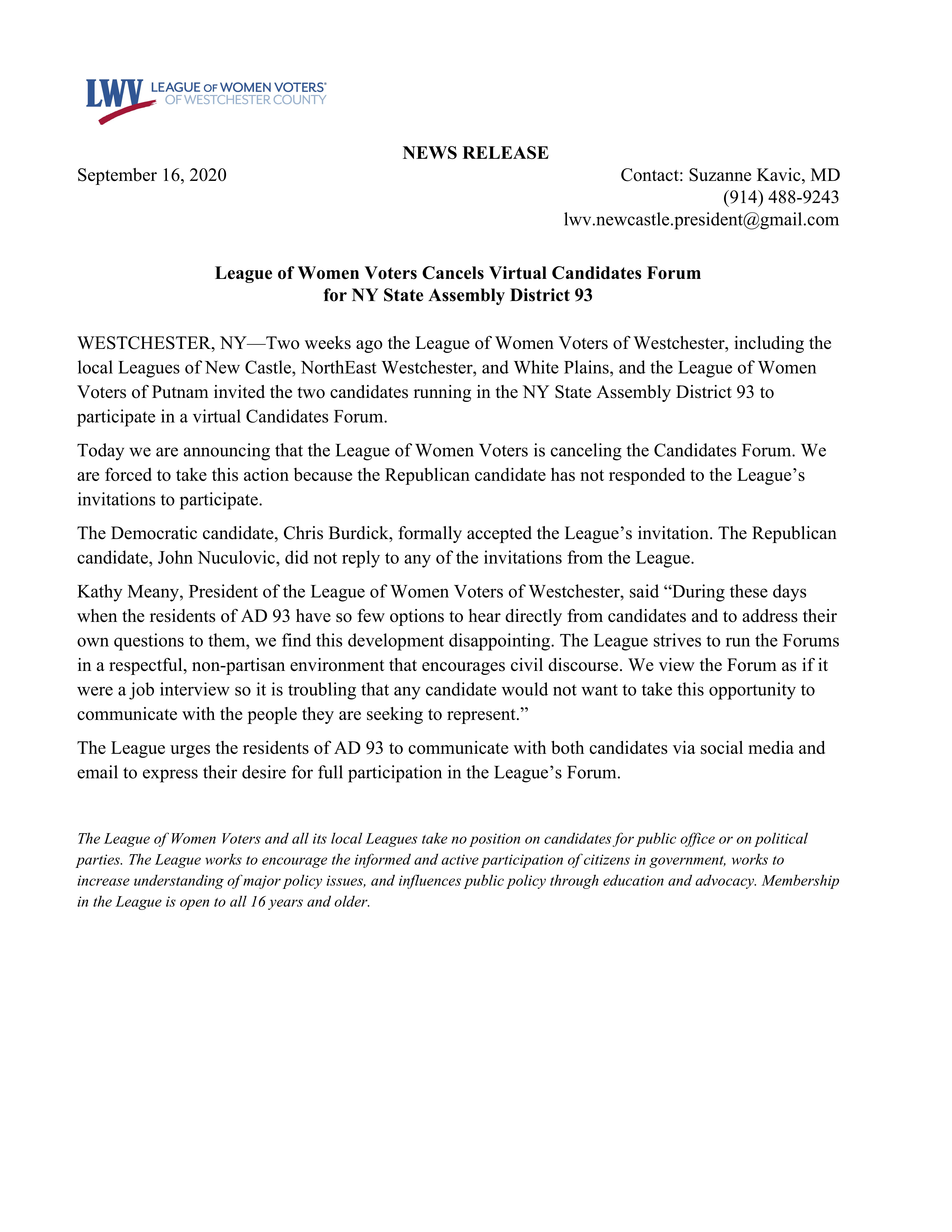 AD 93 Forum Cancellation AD93