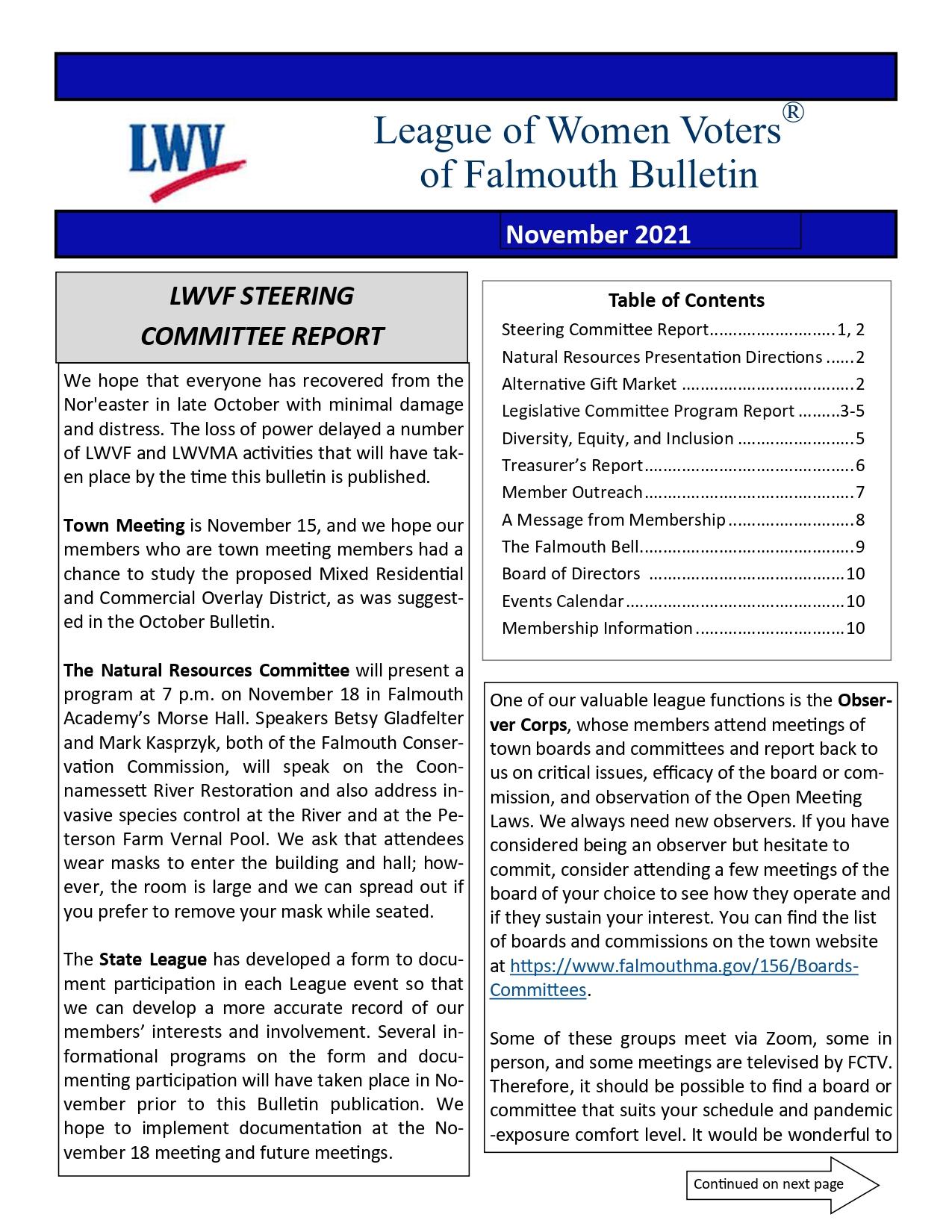 Bulletin Front Page