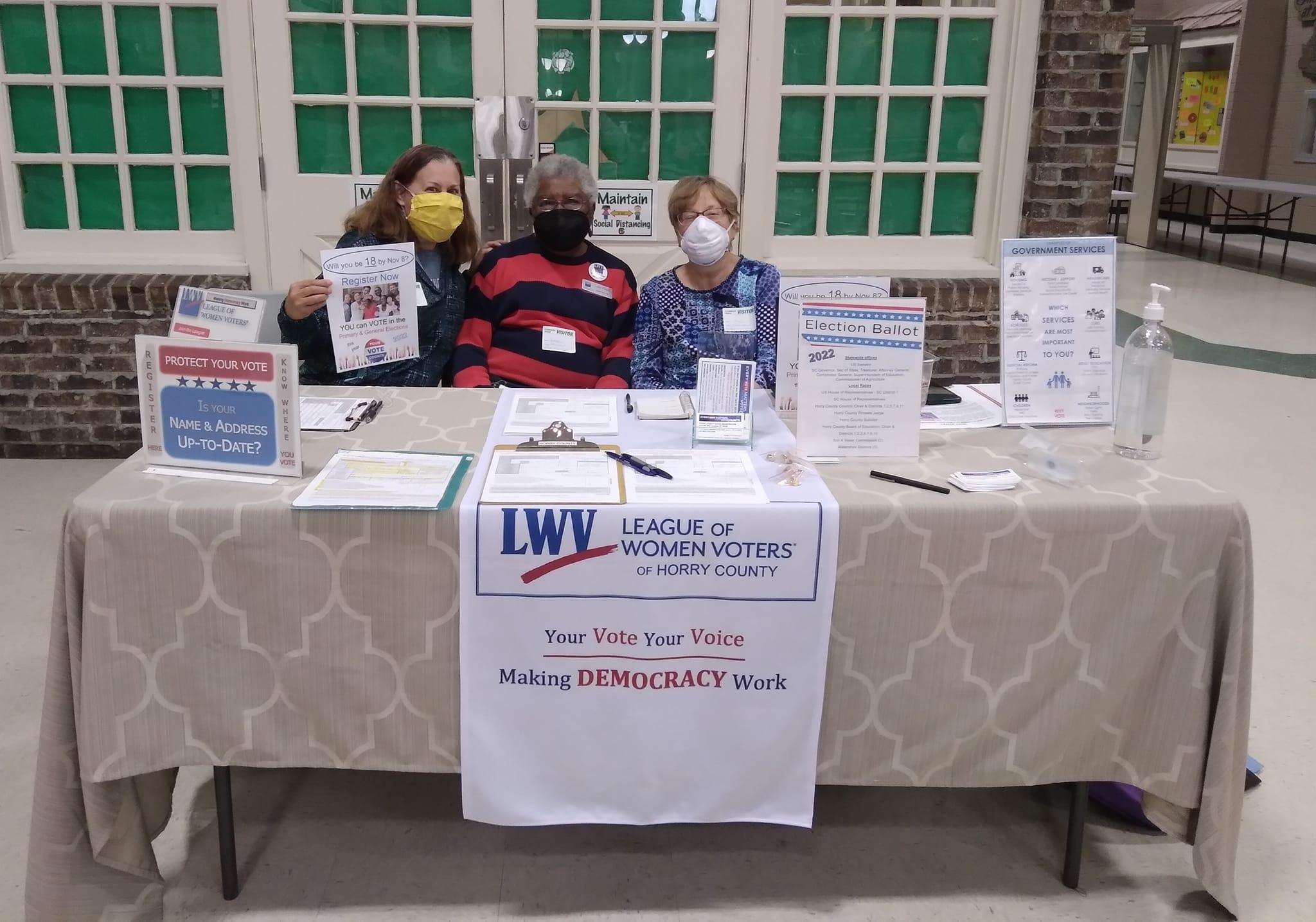 Voter Registration Table at Conway High