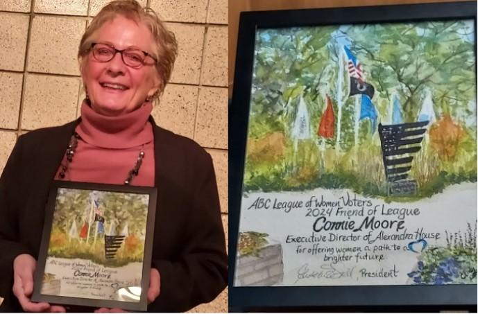 Connie Moore with 2024 Friend of League Award