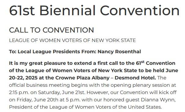 61st LWVNYS convention