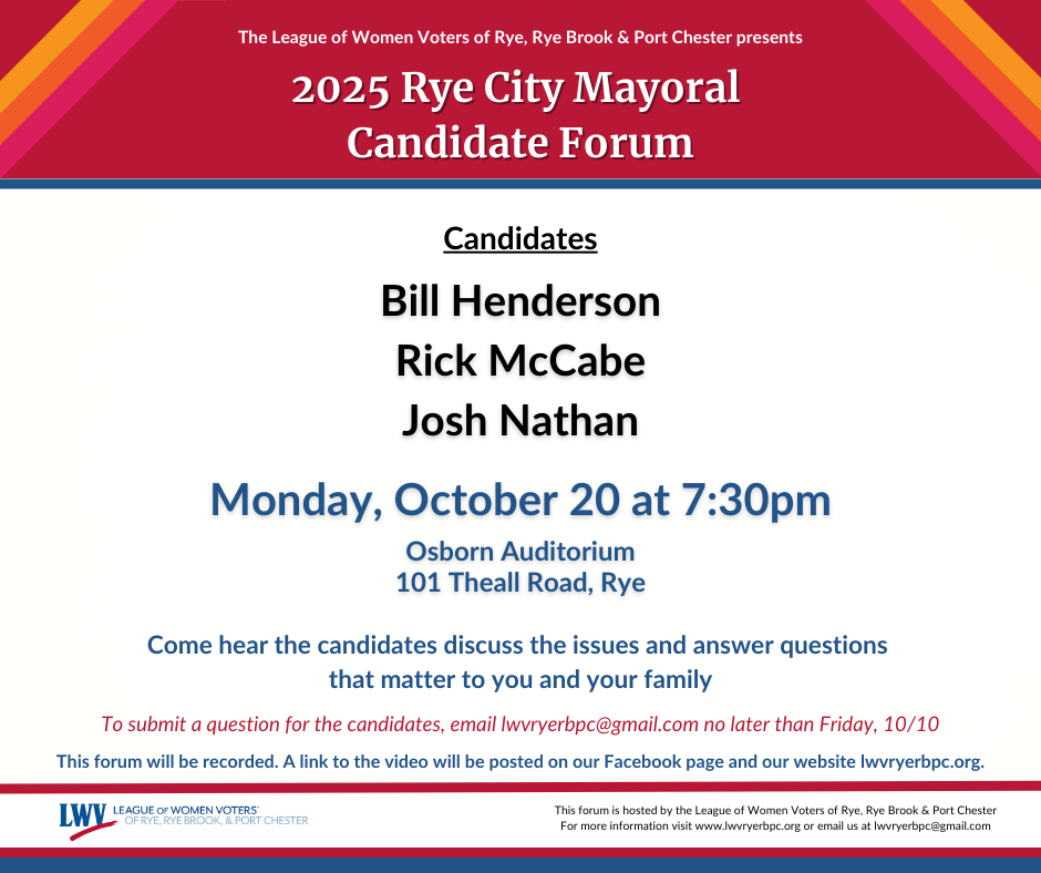 2025 Rye City Mayoral Candidate Forum